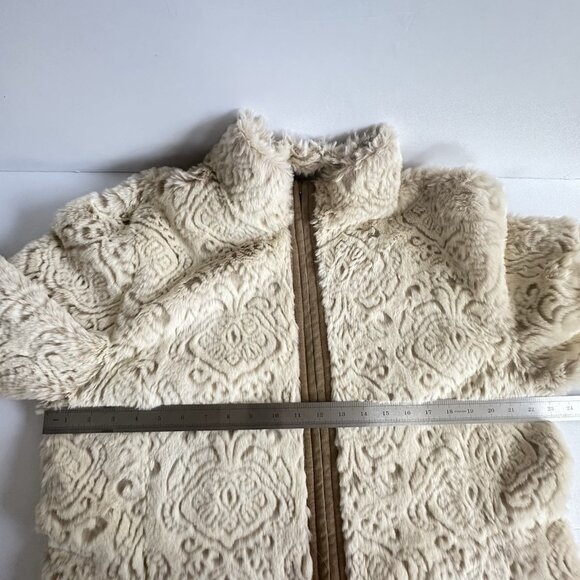 COLDWATER CREEK Coat Penny Lane Jacket Tan Faux Suede & Shearling Sz L? Sherpa - Picture 7 of 8